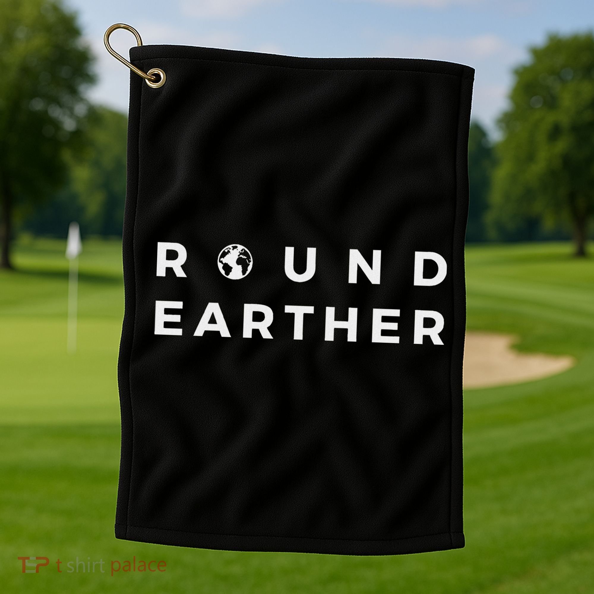 Round Earther Anti Flat Earth The Earth Is Round Golf Towel