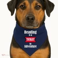 Reading Is An Adventure USA-Made Doggie Bandana thumb 1