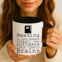 Reading Is How Humans Download New Software Coffee Mug thumb 3