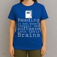 Reading Is How Humans Download New Software T-Shirt thumb 4