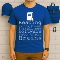 Reading Is How Humans Download New Software T-Shirt thumb 6
