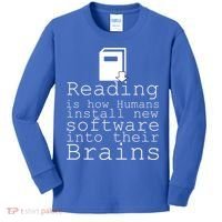 Reading Is How Humans Download New Software Kids Long Sleeve Shirt thumb 0