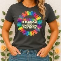 Reading Is Magical Like A Unicorn Only Better Women's T-Shirt thumb 2