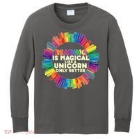 Reading Is Magical Like A Unicorn Only Better Kids Long Sleeve Shirt thumb 0