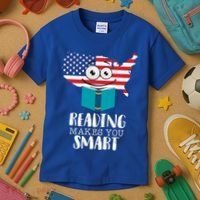 Reading Makes You Smart Kids T-Shirt thumb 3