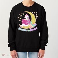 Reading Unicorn Believe In Yourself & Magic Women's Sweatshirt thumb 0