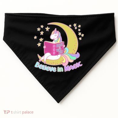 Reading Unicorn Believe In Yourself & Magic USA-Made Doggie Bandana