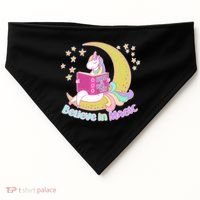 Reading Unicorn Believe In Yourself & Magic USA-Made Doggie Bandana thumb 0