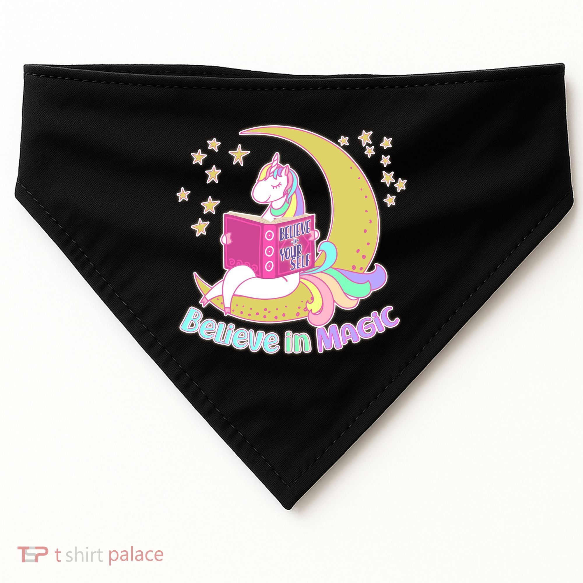 Reading Unicorn Believe In Yourself & Magic USA-Made Doggie Bandana