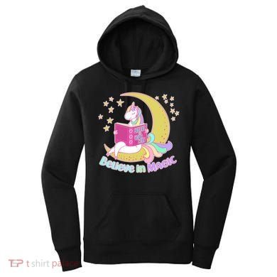 Reading Unicorn Believe In Yourself & Magic Women's Hoodie