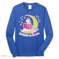 Reading Unicorn Believe In Yourself & Magic Long Sleeve Shirt thumb 0