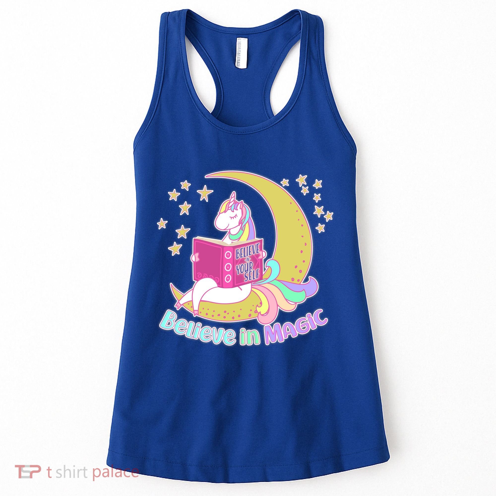 Reading Unicorn Believe In Yourself & Magic Women's Tank Top
