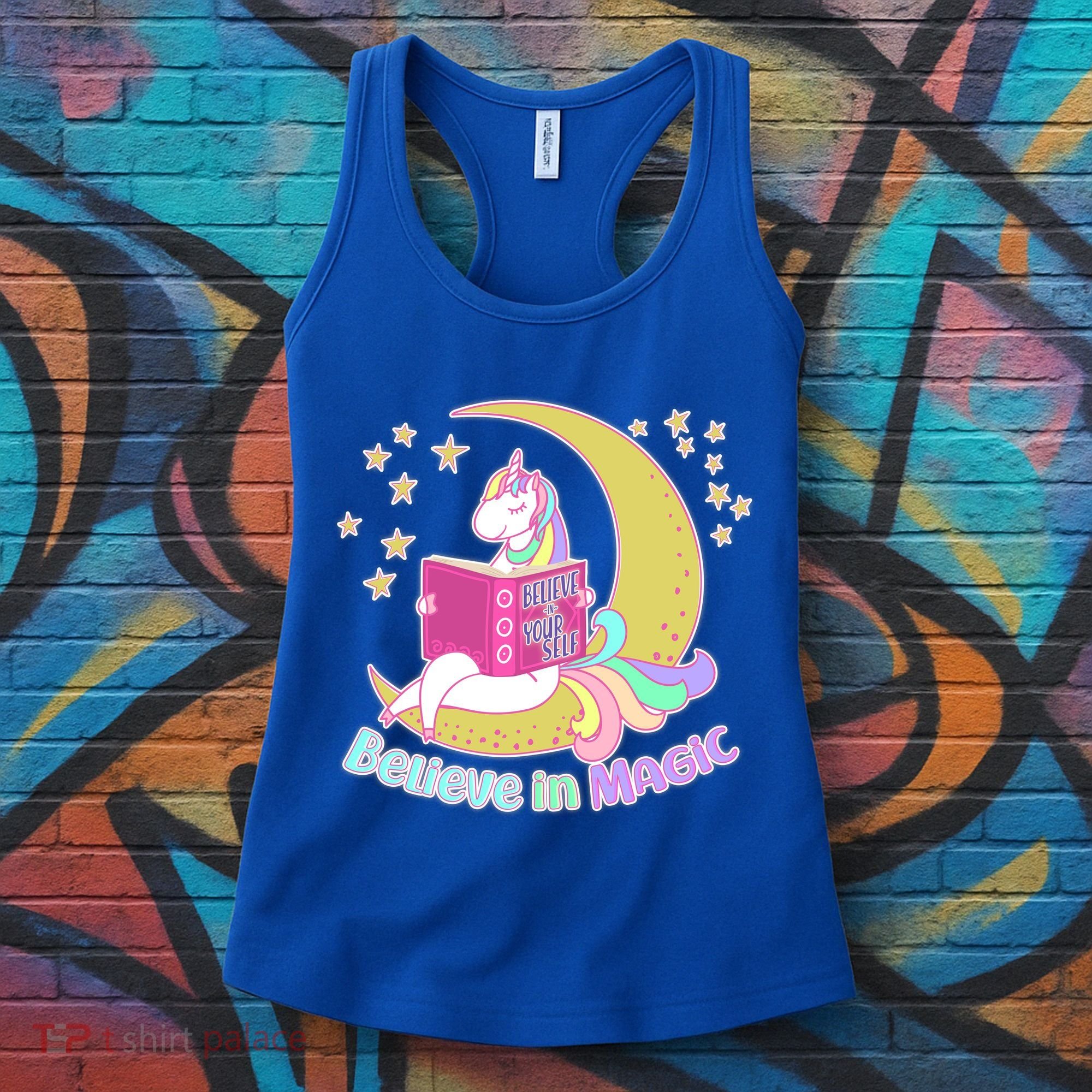 Reading Unicorn Believe In Yourself & Magic Women's Tank Top