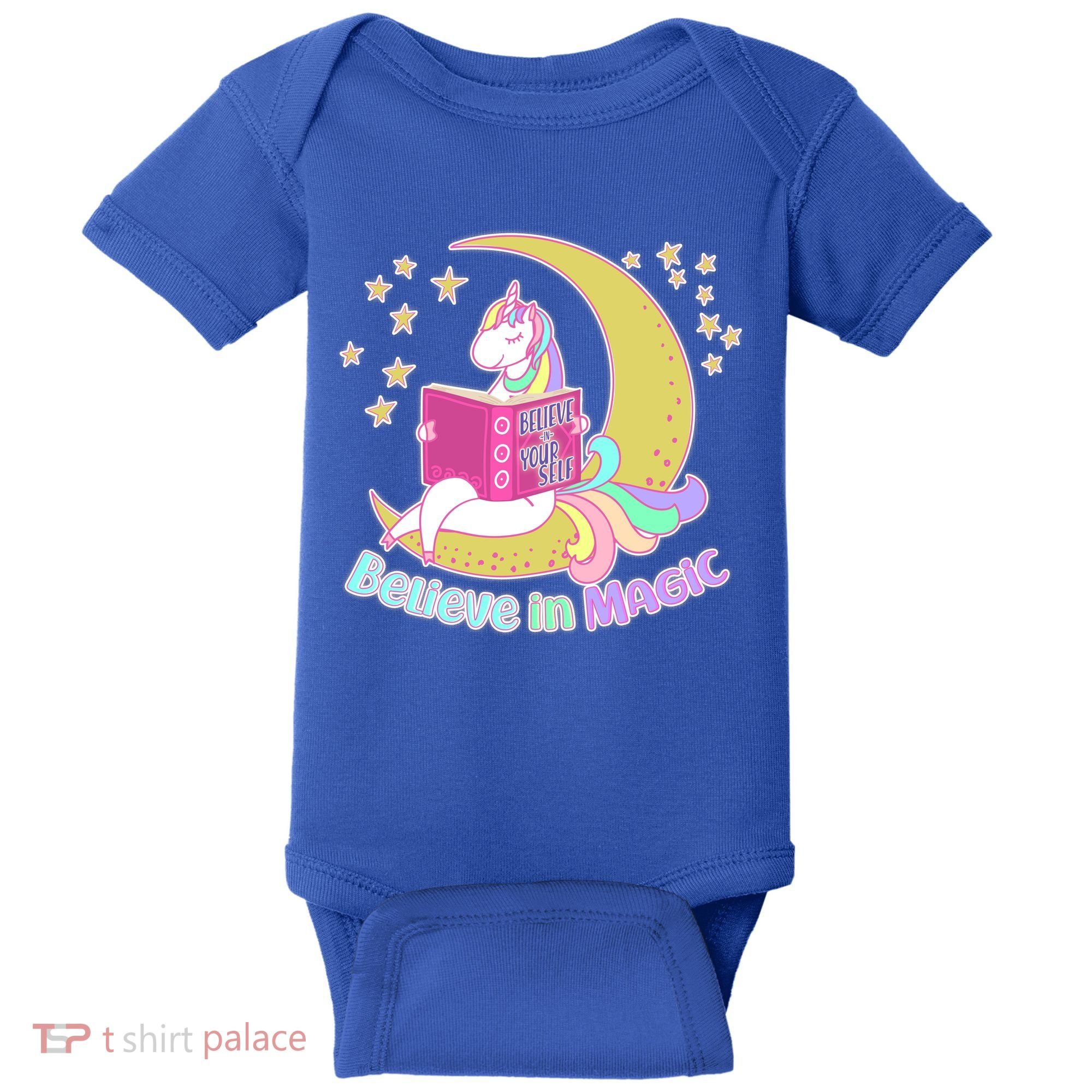Reading Unicorn Believe In Yourself & Magic Baby Bodysuit