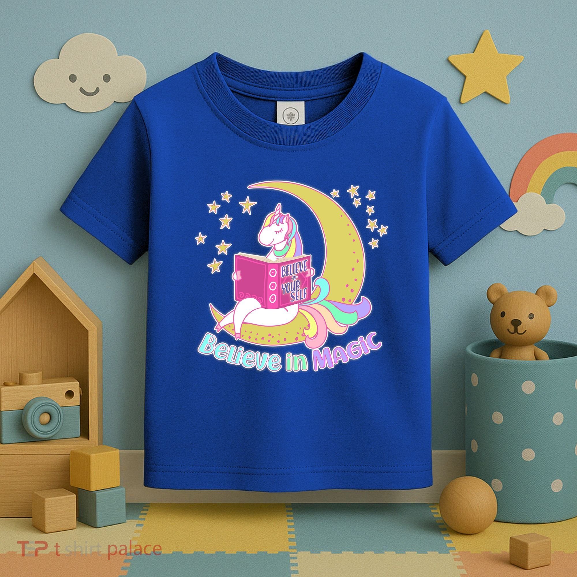Reading Unicorn Believe In Yourself & Magic Toddler T-Shirt