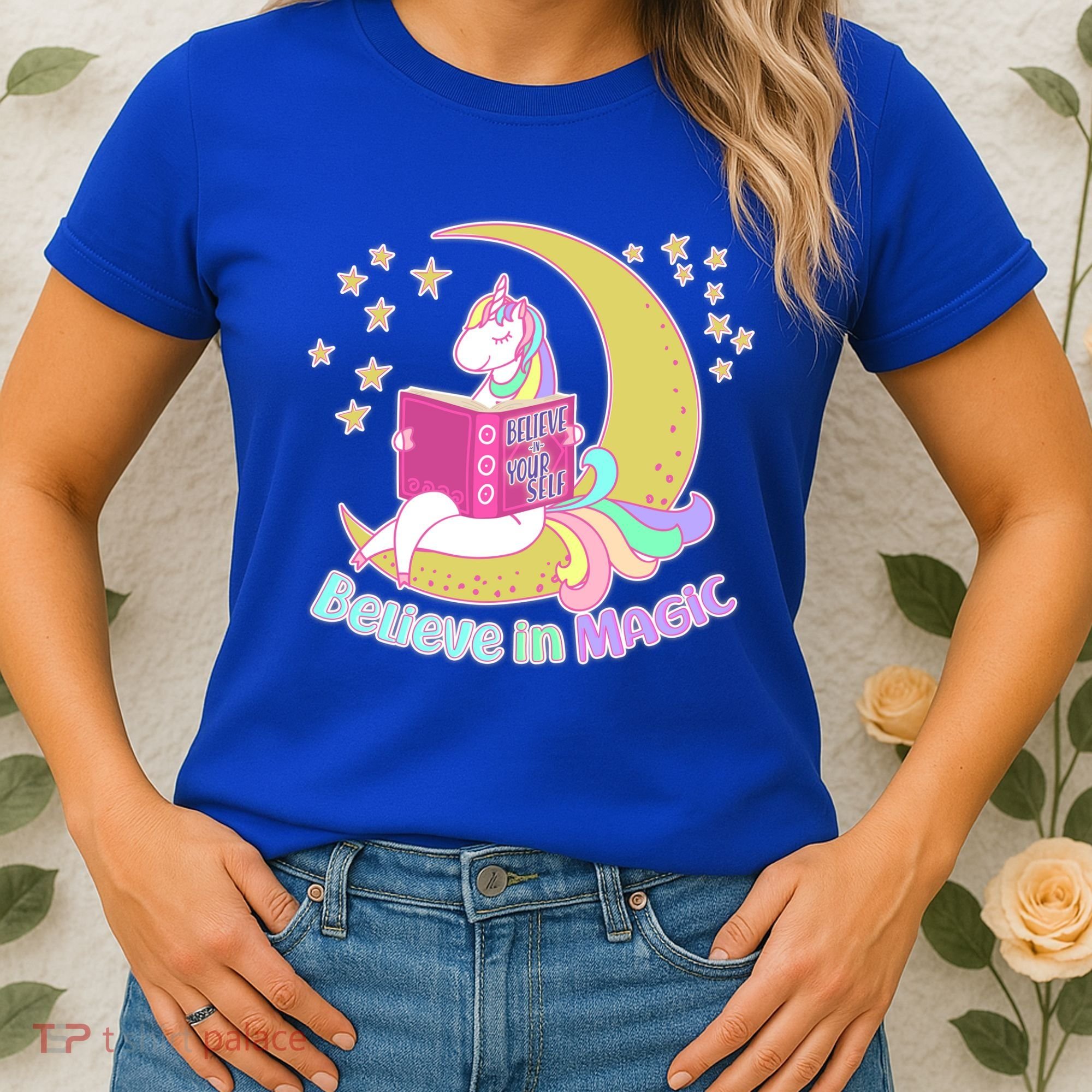 Reading Unicorn Believe In Yourself & Magic Women's T-Shirt