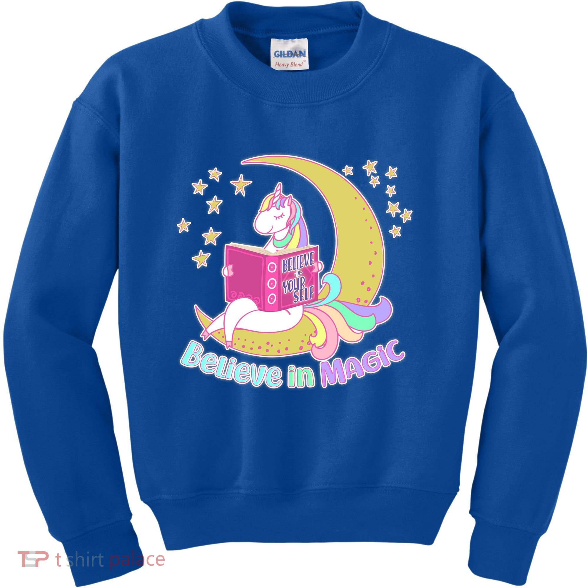 Reading Unicorn Believe In Yourself & Magic Kids Sweatshirt
