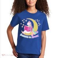 Reading Unicorn Believe In Yourself & Magic Kids T-Shirt thumb 2