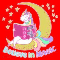 Reading Unicorn Believe In Yourself & Magic Santa Hat thumb 1