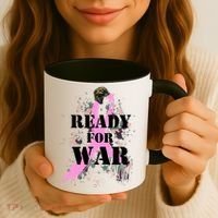Ready For War Breast Cancer Coffee Mug thumb 3