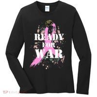 Ready For War Breast Cancer Women's Long Sleeve Shirt thumb 0