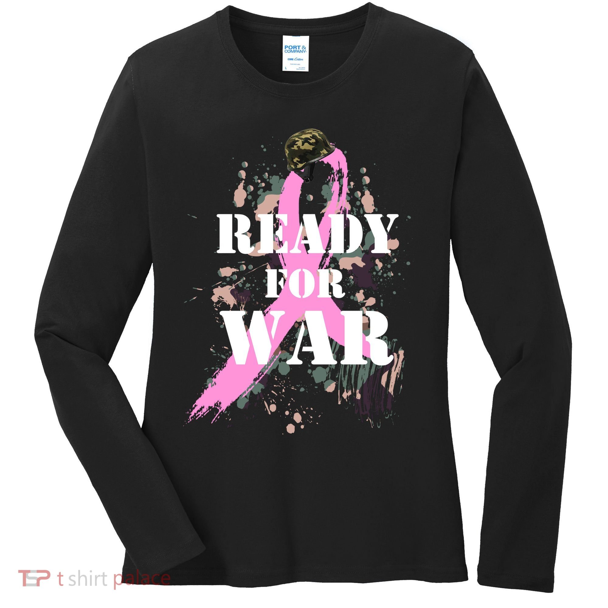 Ready For War Breast Cancer Women's Long Sleeve Shirt