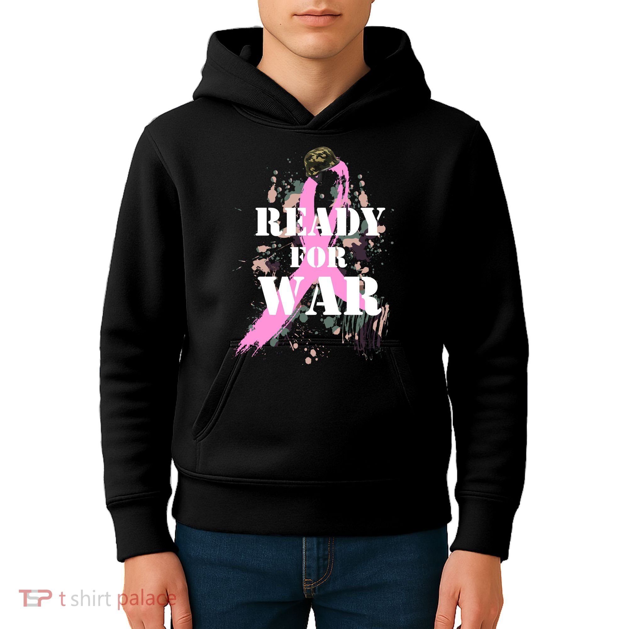 Ready For War Breast Cancer Kids Hoodie