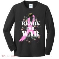 Ready For War Breast Cancer Kids Long Sleeve Shirt thumb 0