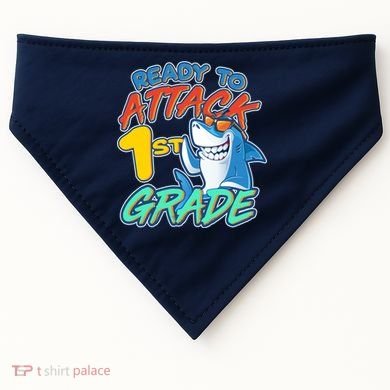 Ready To Attack 1st Grade Shark USA-Made Doggie Bandana