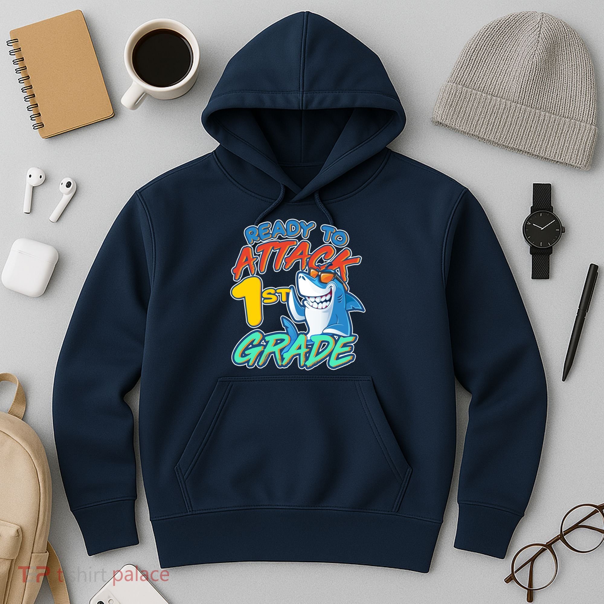 Ready To Attack 1st Grade Shark Hoodie