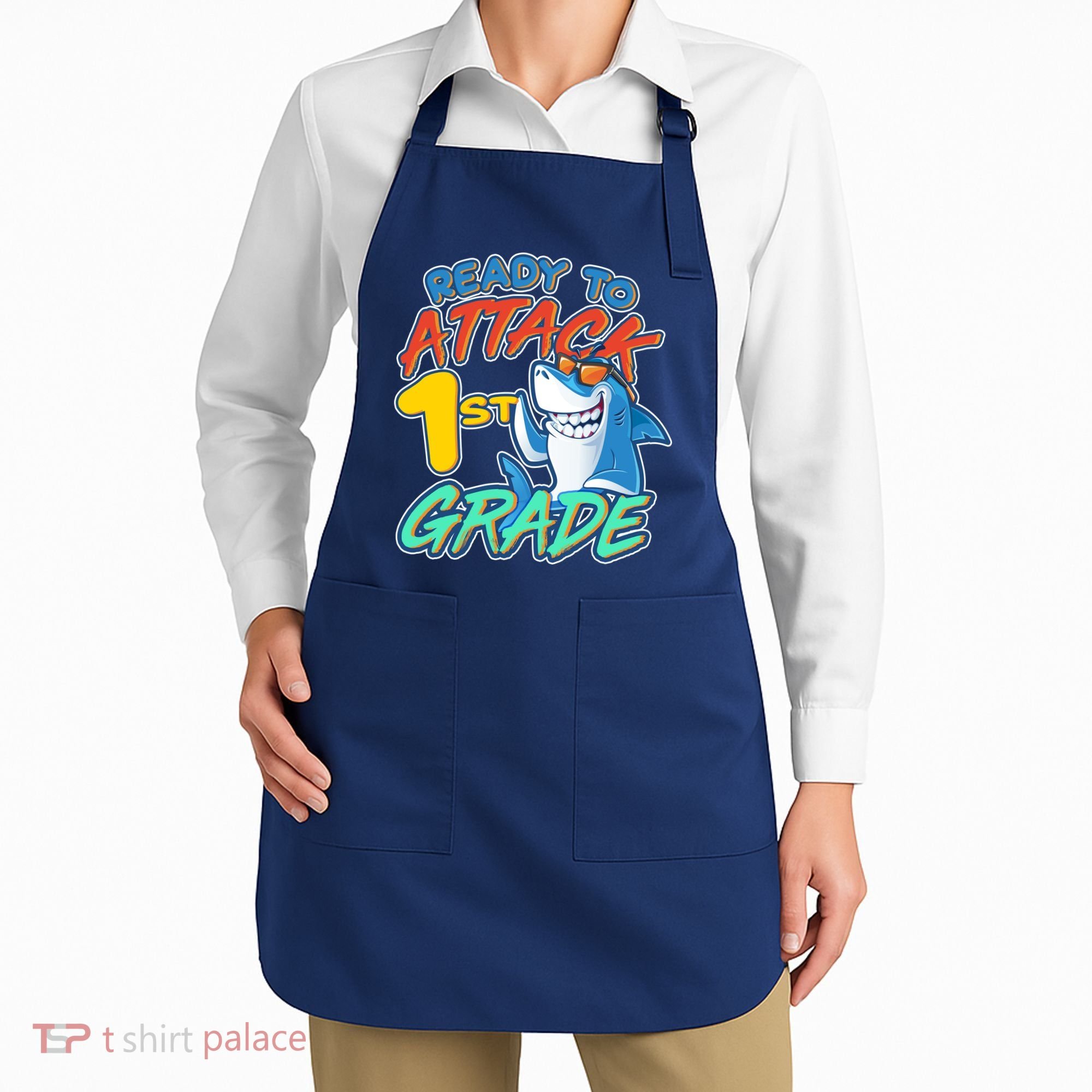 Ready To Attack 1st Grade Shark Apron