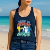 Ready To Attack 1st Grade Shark Women's Tank Top thumb 2