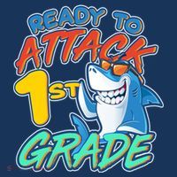 Ready To Attack 1st Grade Shark Hat thumb 2