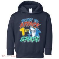 Ready To Attack 1st Grade Shark Toddler Hoodie thumb 0