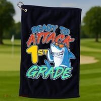 Ready To Attack 1st Grade Shark Golf Towel thumb 1