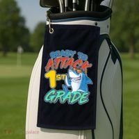 Ready To Attack 1st Grade Shark Golf Towel thumb 2