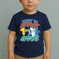 Ready To Attack 1st Grade Shark Toddler T-Shirt thumb 2
