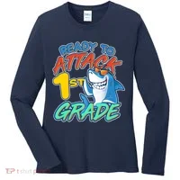 Ready To Attack 1st Grade Shark Women's Long Sleeve Shirt thumb 0