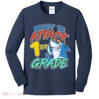Ready To Attack 1st Grade Shark Kids Long Sleeve Shirt thumb 0
