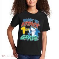 Ready To Attack 1st Grade Shark Kids T-Shirt thumb 2