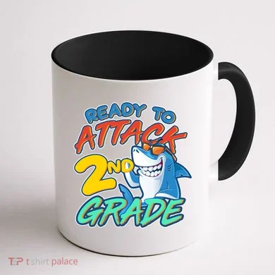 Ready to Attack 2nd Grade Shark Coffee Mug back