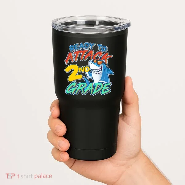 Ready to Attack 2nd Grade Shark Tumbler
