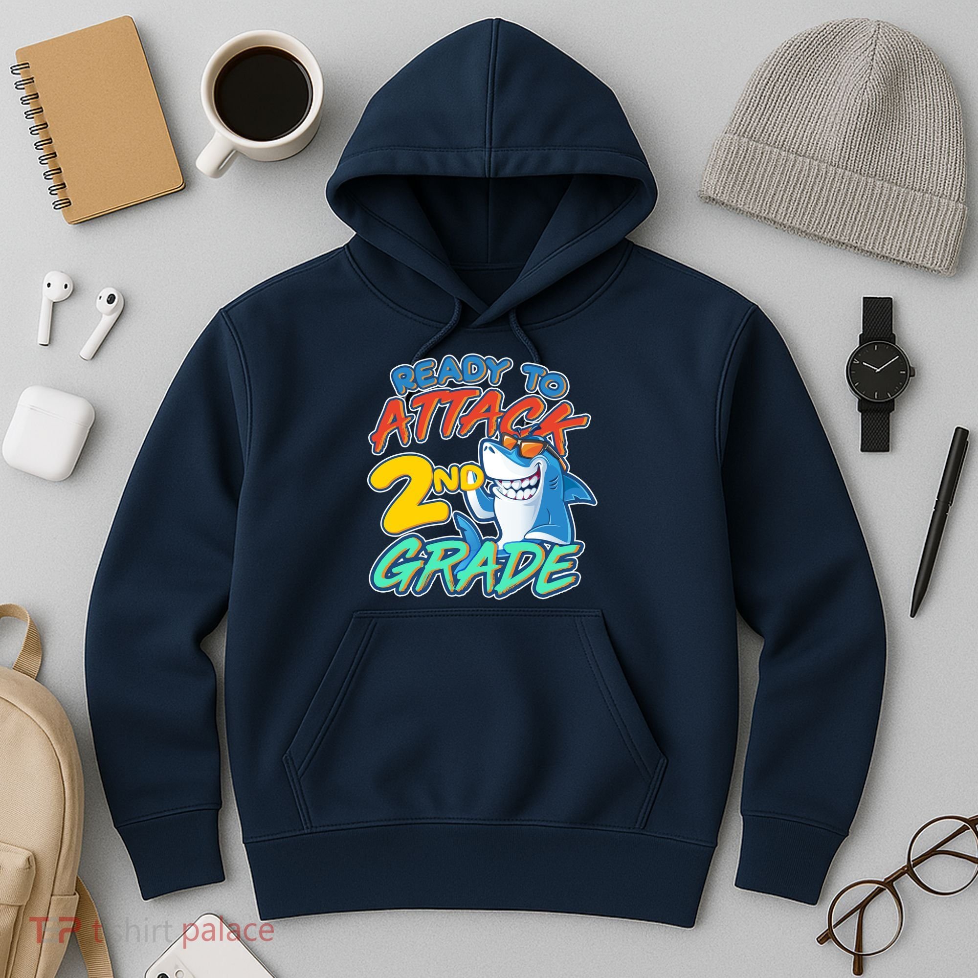 Ready to Attack 2nd Grade Shark Hoodie