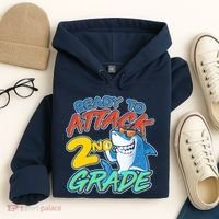 Ready to Attack 2nd Grade Shark Hoodie thumb 4