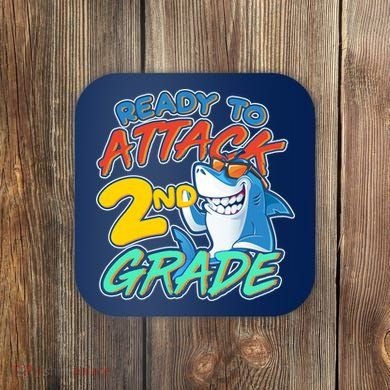Ready to Attack 2nd Grade Shark Coaster