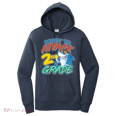 Ready to Attack 2nd Grade Shark Women's Hoodie