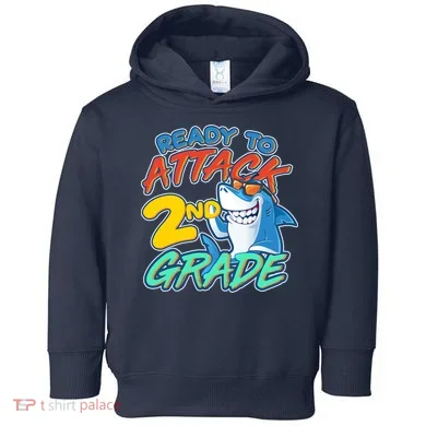 Ready to Attack 2nd Grade Shark Toddler Hoodie