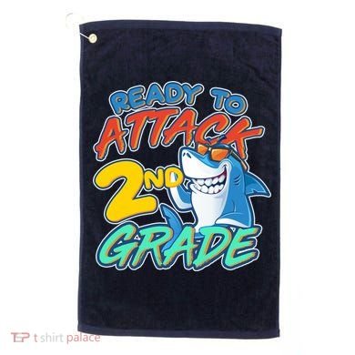 Ready to Attack 2nd Grade Shark Golf Towel