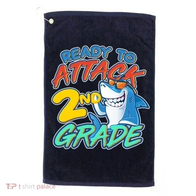 Ready to Attack 2nd Grade Shark Golf Towel
