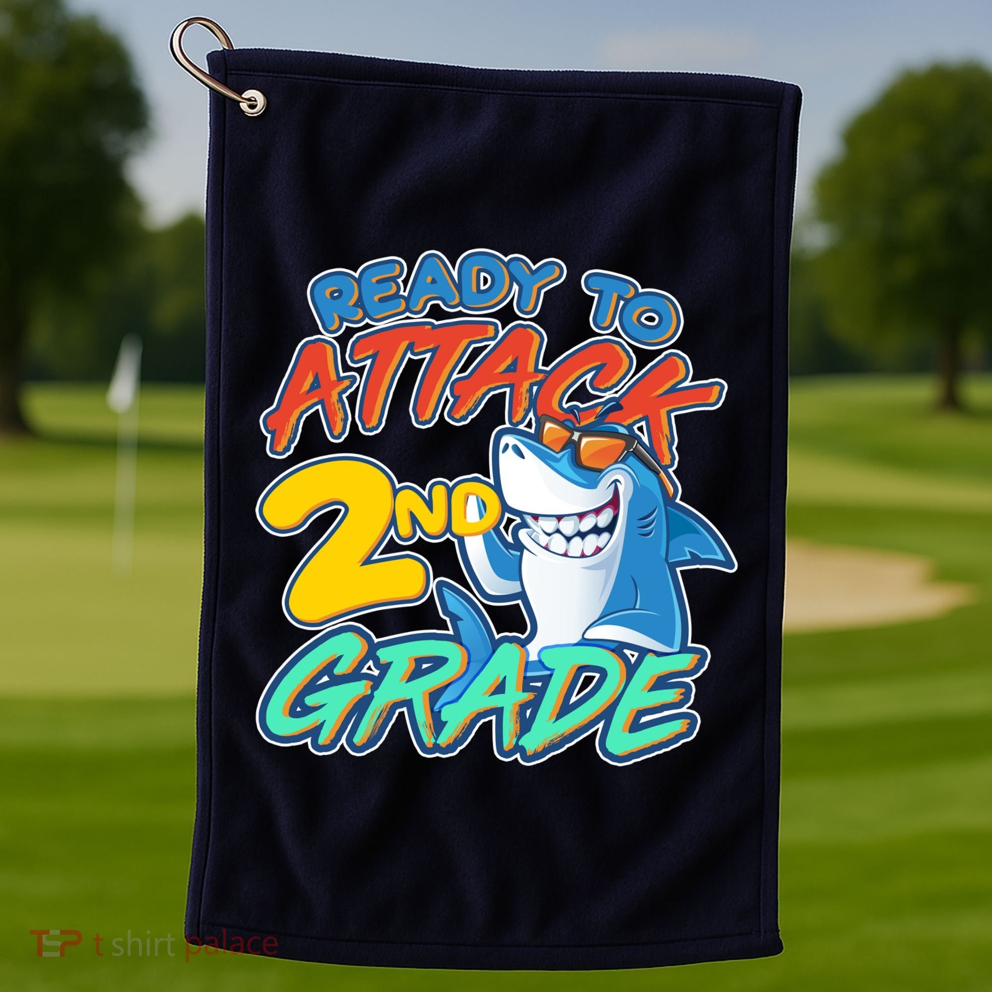 Ready to Attack 2nd Grade Shark Golf Towel